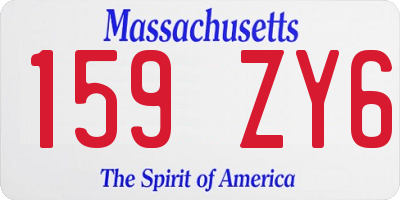 MA license plate 159ZY6