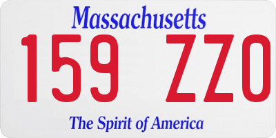 MA license plate 159ZZ0