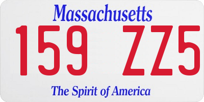 MA license plate 159ZZ5