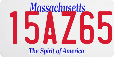 MA license plate 15AZ65