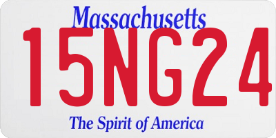 MA license plate 15NG24