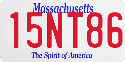 MA license plate 15NT86