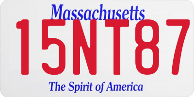 MA license plate 15NT87