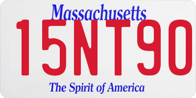 MA license plate 15NT90