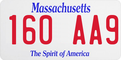 MA license plate 160AA9