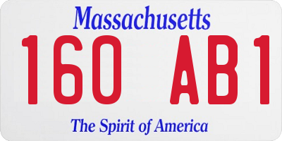 MA license plate 160AB1
