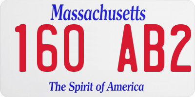 MA license plate 160AB2