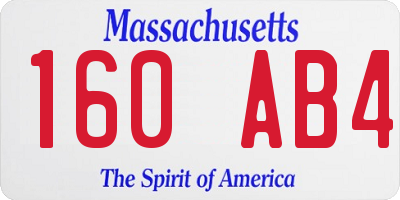 MA license plate 160AB4