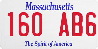 MA license plate 160AB6