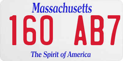 MA license plate 160AB7