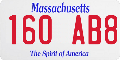 MA license plate 160AB8