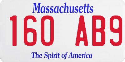 MA license plate 160AB9