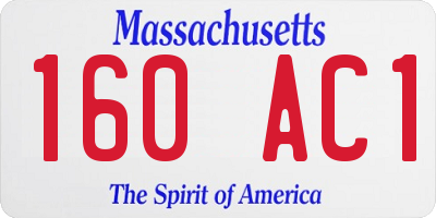 MA license plate 160AC1