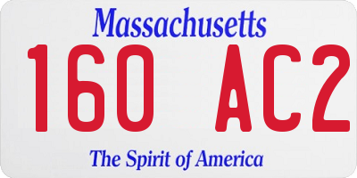 MA license plate 160AC2