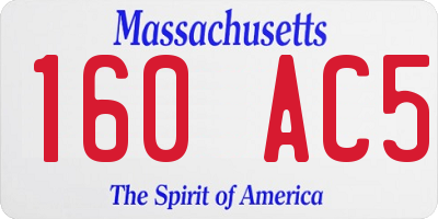 MA license plate 160AC5