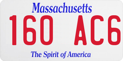 MA license plate 160AC6