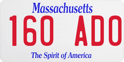 MA license plate 160AD0