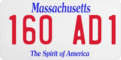 MA license plate 160AD1