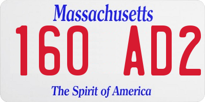 MA license plate 160AD2