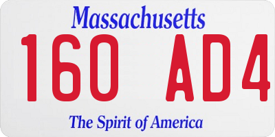 MA license plate 160AD4