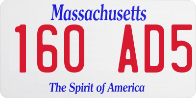 MA license plate 160AD5