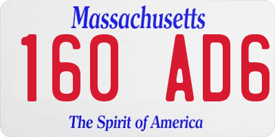 MA license plate 160AD6