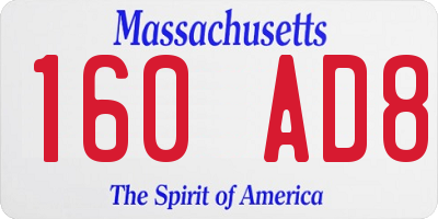 MA license plate 160AD8