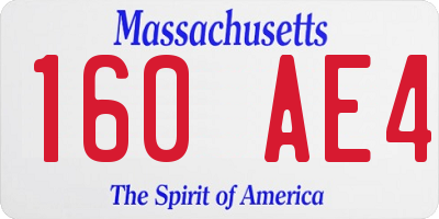 MA license plate 160AE4