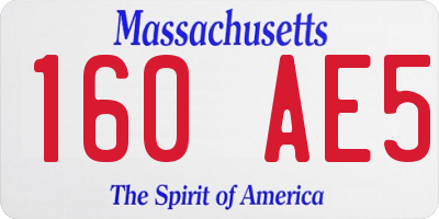MA license plate 160AE5