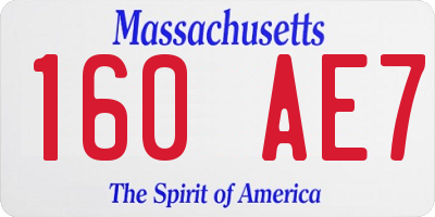 MA license plate 160AE7