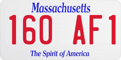 MA license plate 160AF1