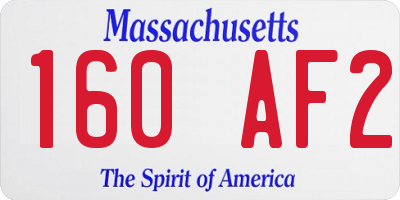 MA license plate 160AF2