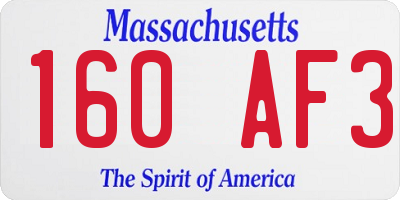 MA license plate 160AF3