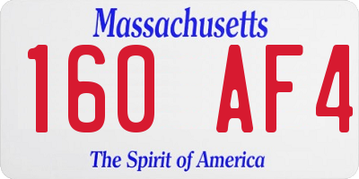 MA license plate 160AF4