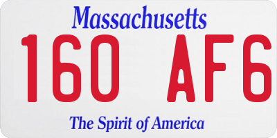 MA license plate 160AF6