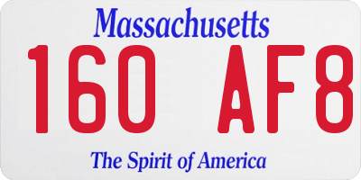 MA license plate 160AF8