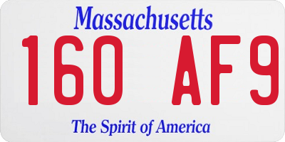 MA license plate 160AF9