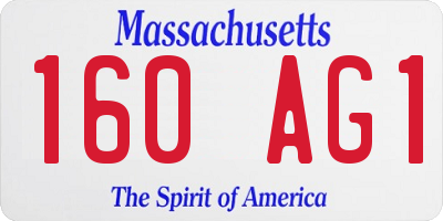 MA license plate 160AG1