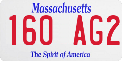 MA license plate 160AG2