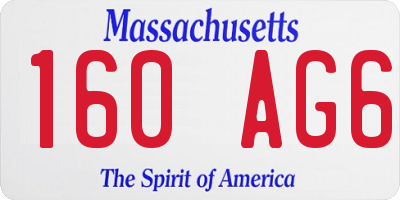 MA license plate 160AG6