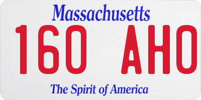 MA license plate 160AH0