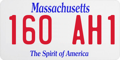 MA license plate 160AH1