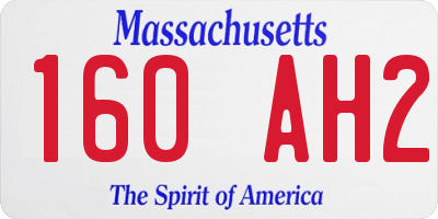 MA license plate 160AH2