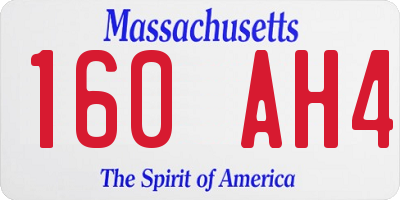 MA license plate 160AH4