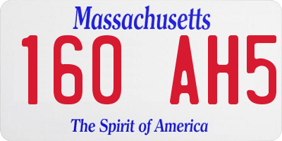 MA license plate 160AH5