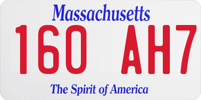 MA license plate 160AH7