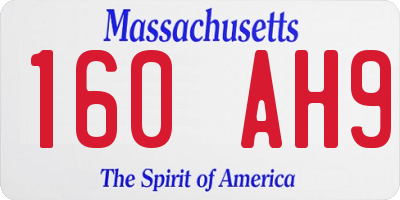 MA license plate 160AH9