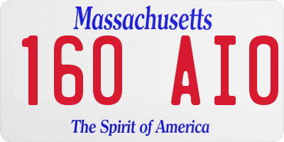 MA license plate 160AI0