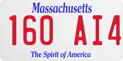 MA license plate 160AI4