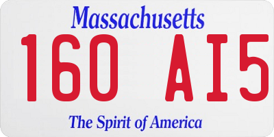 MA license plate 160AI5